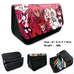 Hazbin Hotel Anime Velcro canvas zipper pencil case Pencil Bag 21×14×7.5cm