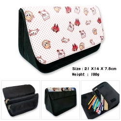 Hazbin Hotel Anime Velcro canvas zipper pencil case Pencil Bag 21×14×7.5cm