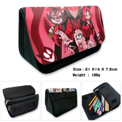 Hazbin Hotel Anime Velcro canvas zipper pencil case Pencil Bag 21×14×7.5cm