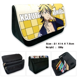 Tokyo Revengers Anime Velcro canvas zipper pencil case Pencil Bag 21×14×7.5cm