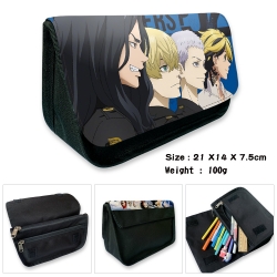 Tokyo Revengers Anime Velcro canvas zipper pencil case Pencil Bag 21×14×7.5cm