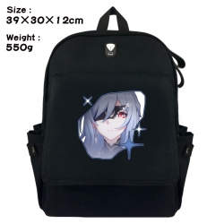 Honkai: Star Rail Canvas Flip Backpack Student Schoolbag Headphone Hole 39X30X12CM 