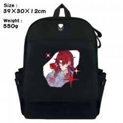 Honkai: Star Rail Canvas Flip Backpack Student Schoolbag Headphone Hole 39X30X12CM 