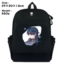 Honkai: Star Rail Canvas Flip Backpack Student Schoolbag Headphone Hole 39X30X12CM 