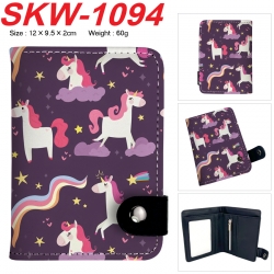 Unicorn Anime vertical button folding wallet 12X9.5X2CM 60g SKW-1094