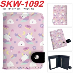 Unicorn Anime vertical button folding wallet 12X9.5X2CM 60g  SKW-1092