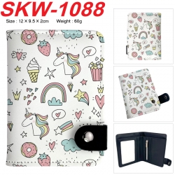 Unicorn Anime vertical button folding wallet 12X9.5X2CM 60g  SKW-1088