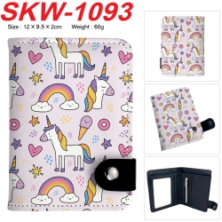 Unicorn Anime vertical button folding wallet 12X9.5X2CM 60g SKW-1093
