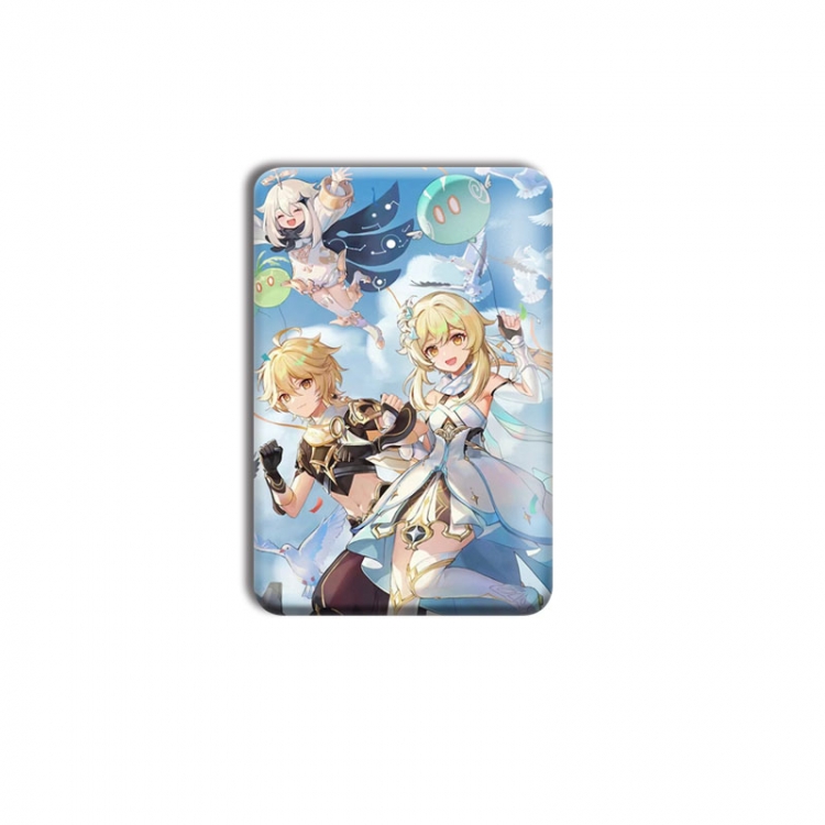 Genshin Impact Anime square tinplate badge chest badge 4X6CM  price for 5 pcs
