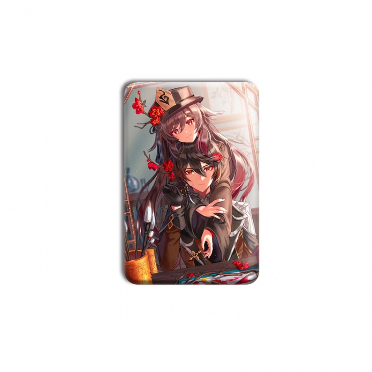 Genshin Impact Anime square tinplate badge chest badge 4X6CM price for 5 pcs
