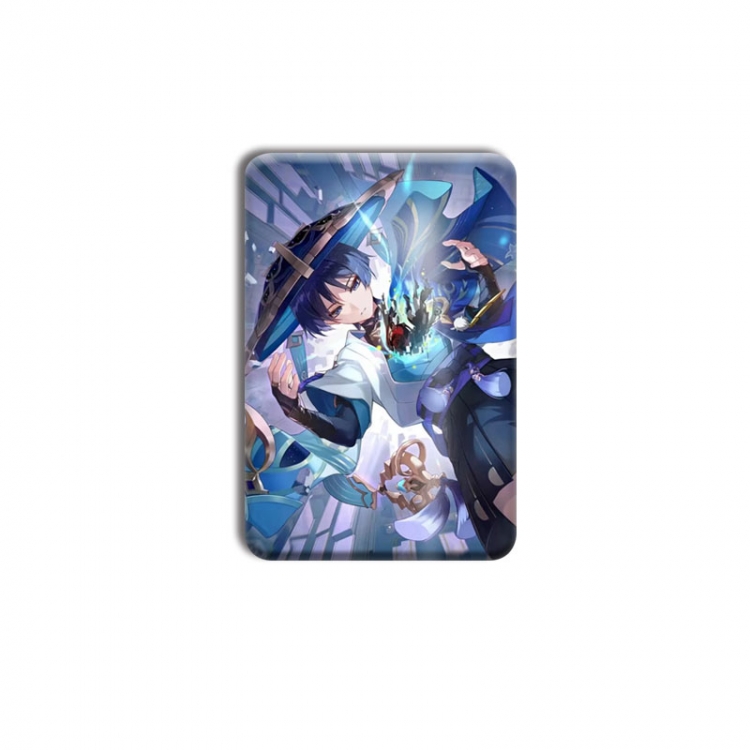 Genshin Impact Anime square tinplate badge chest badge 4X6CM price for 5 pcs