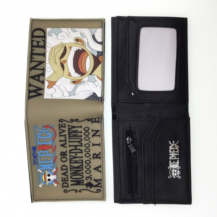 One Piece Anime peripheral PVC adhesive surface short style folding wallet
