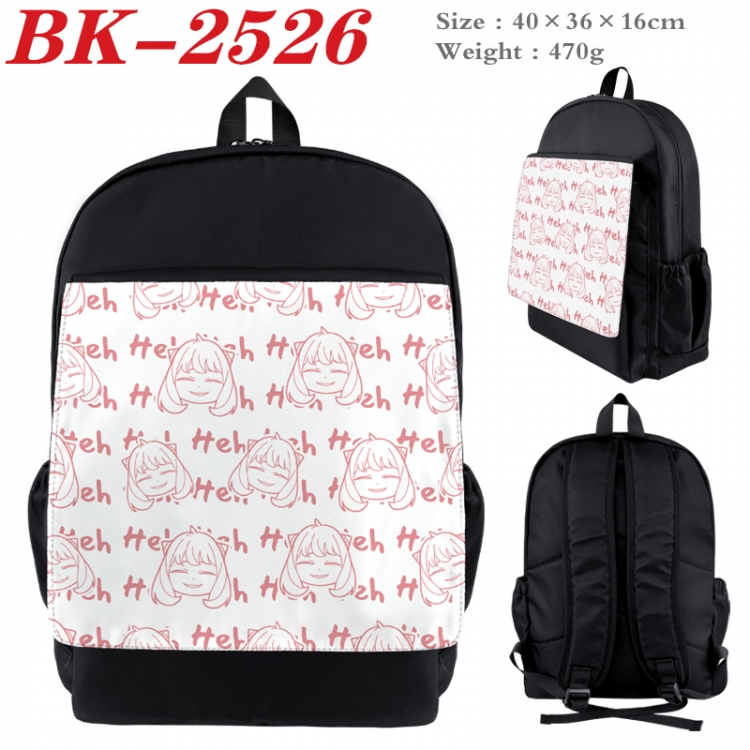 SPY×FAMIL Waterproof nylon canvas flip color picture backpack 40X36X16CM