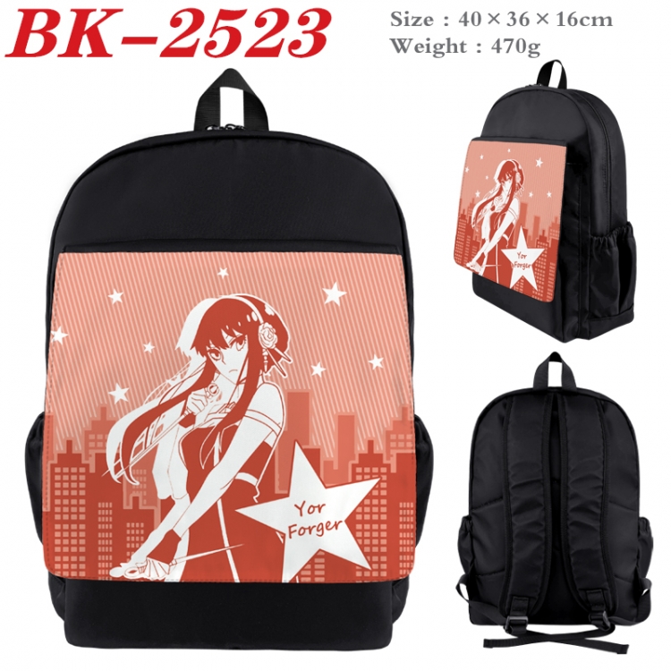 SPY×FAMIL Waterproof nylon canvas flip color picture backpack 40X36X16CM