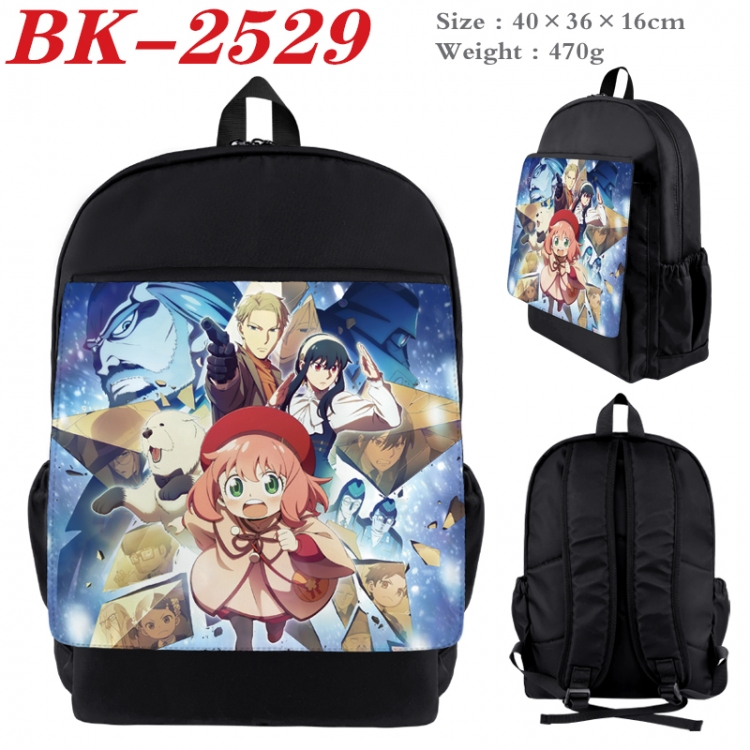 SPY×FAMIL Waterproof nylon canvas flip color picture backpack 40X36X16CM