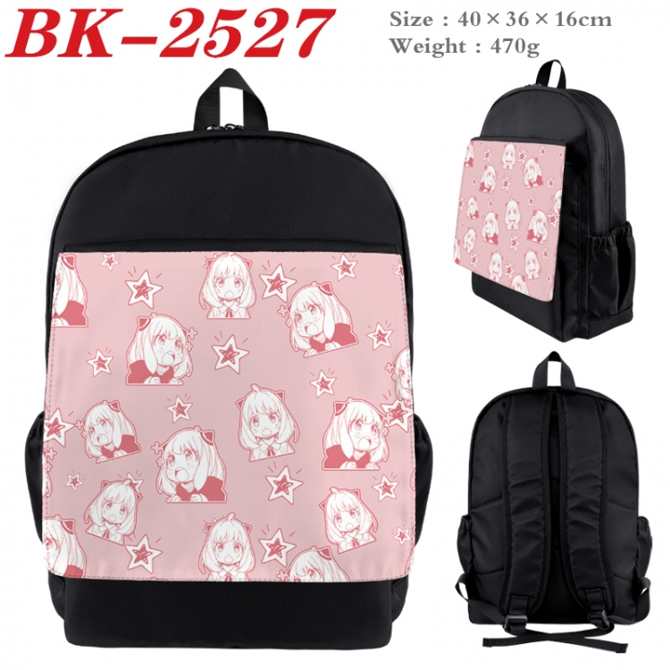 SPY×FAMIL Waterproof nylon canvas flip color picture backpack 40X36X16CM