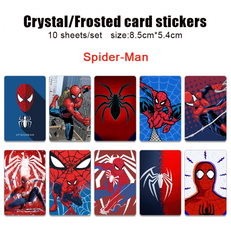 Superheroes Frosted anime crystal bus card decorative sticker a set of 10  price for 5 set