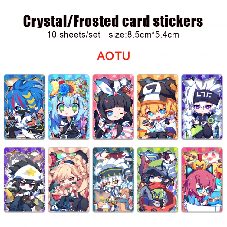 AOTU Frosted anime crystal bus card decorative sticker a set of 10  price for 5 set