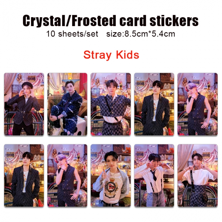 straykids Frosted anime crystal bus card decorative sticker a set of 10  price for 5 set