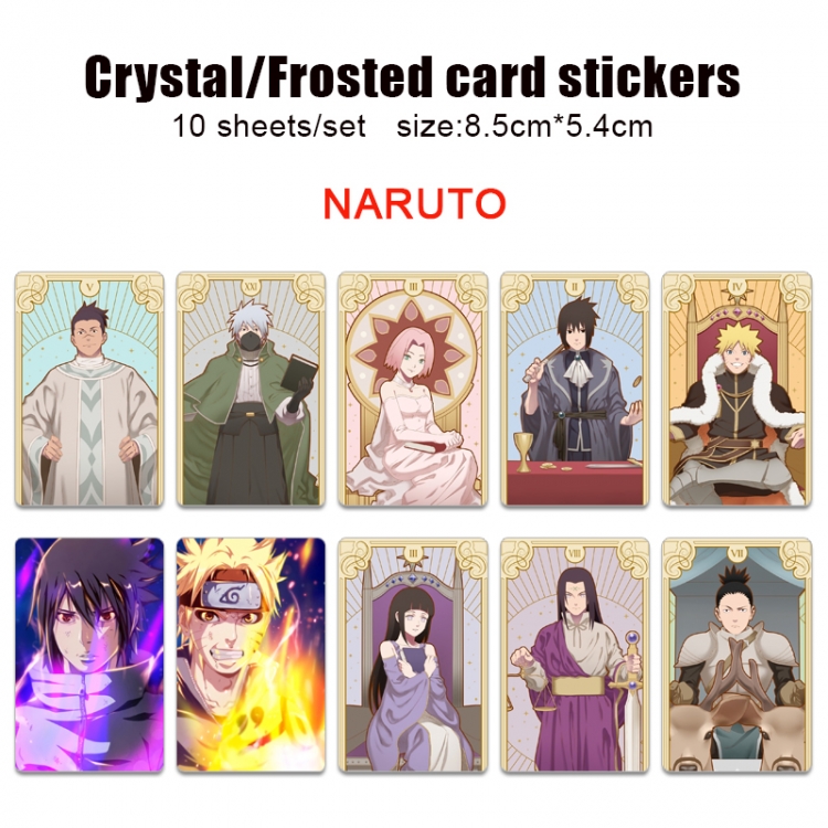 Naruto Frosted anime crystal bus card decorative sticker a set of 10  price for 5 set