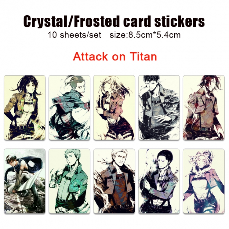 Shingeki no Kyojin Frosted anime crystal bus card decorative sticker a set of 10  price for 5 set