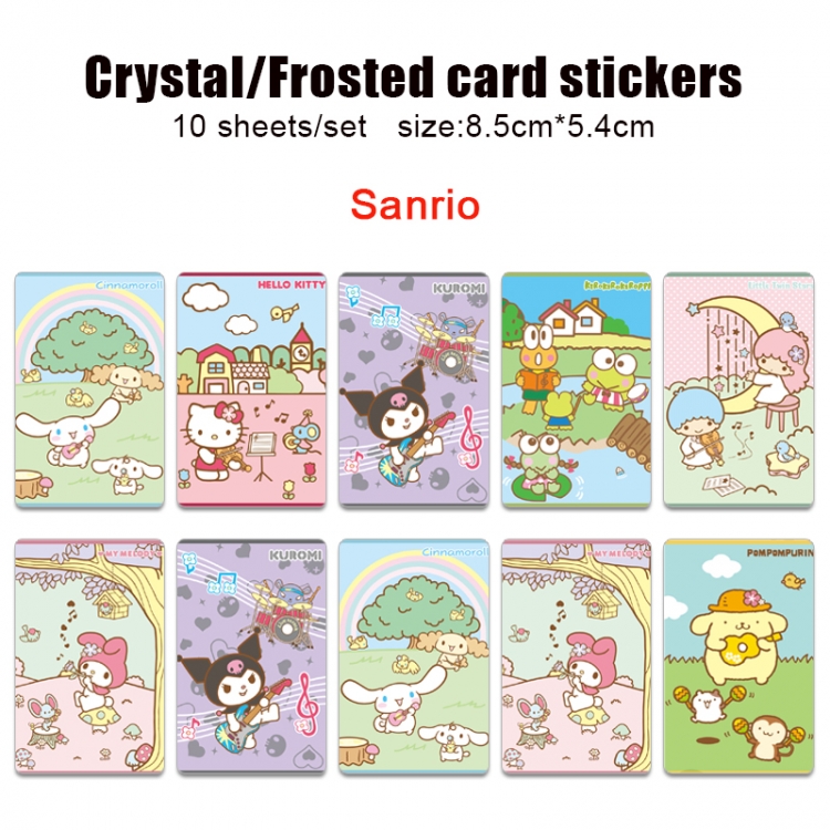 sanrio Anime Crystal Bus Card Decorative Sticker Smooth Transparent Style a set of 10 price for 5 set