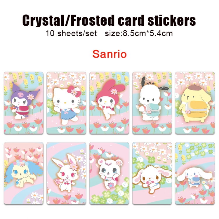 sanrio Anime Crystal Bus Card Decorative Sticker Smooth Transparent Style a set of 10 price for 5 set