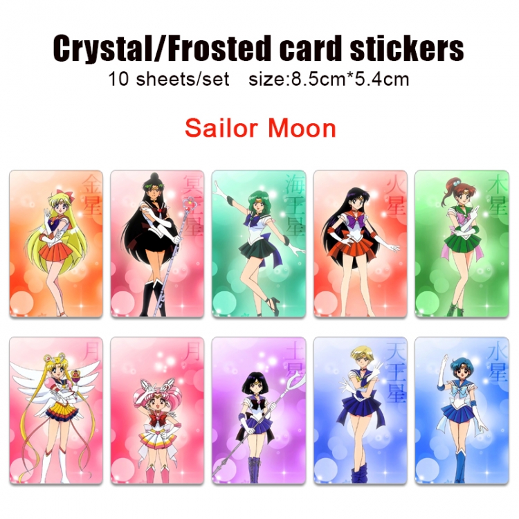 sailormoon Anime Crystal Bus Card Decorative Sticker Smooth Transparent Style a set of 10 price for 5 set