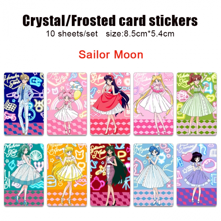 sailormoon Anime Crystal Bus Card Decorative Sticker Smooth Transparent Style a set of 10 price for 5 set