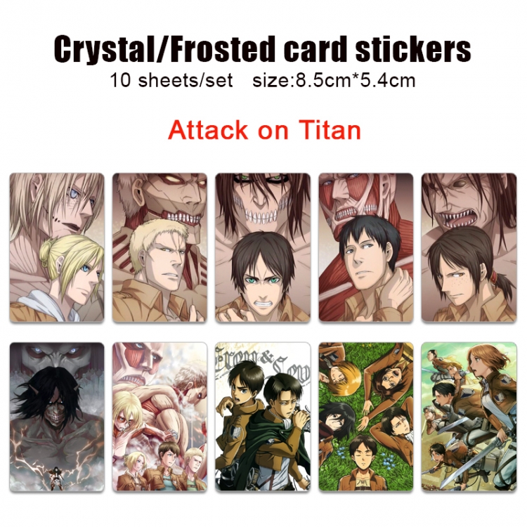 Shingeki no Kyojin Anime Crystal Bus Card Decorative Sticker Smooth Transparent Style a set of 10 price for 5 set