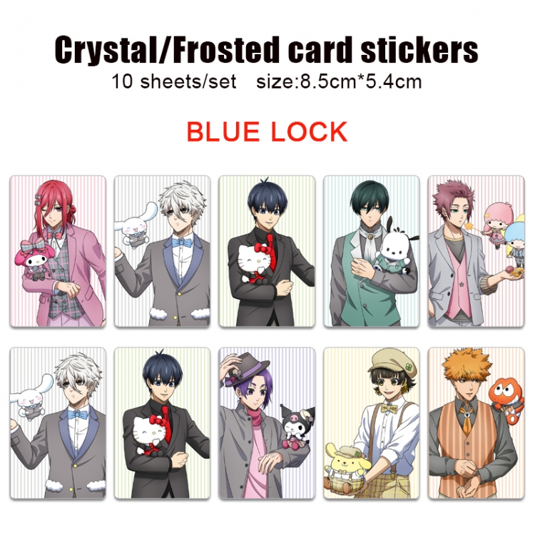 BLUE LOCK Anime Crystal Bus Card Decorative Sticker Smooth Transparent Style a set of 10 price for 5 set