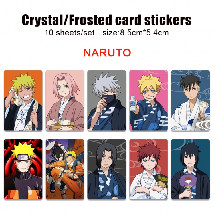 Naruto Anime Crystal Bus Card Decorative Sticker Smooth Transparent Style a set of 10 price for 5 set