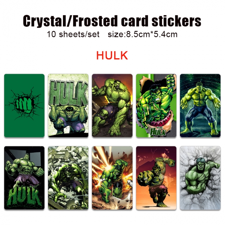 Superheroes Anime Crystal Bus Card Decorative Sticker Smooth Transparent Style a set of 10 price for 5 set