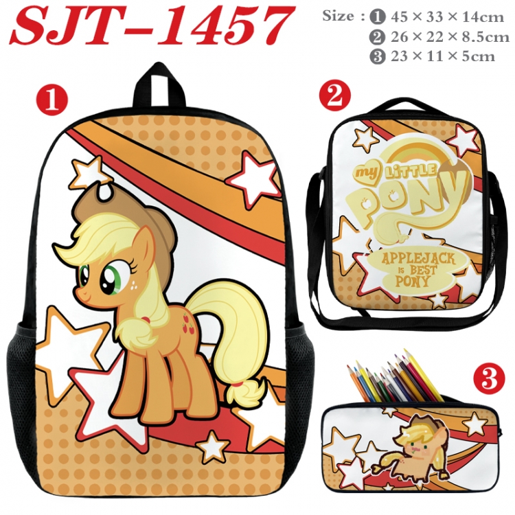 Genshin Impact Anime nylon canvas backpack pencil case crossbody bag three piece set 45x33x14cm