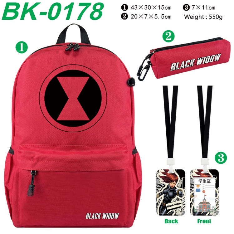 Superheroes Waterproof nylon canvas backpack pencil case identification set 43X30X15cm