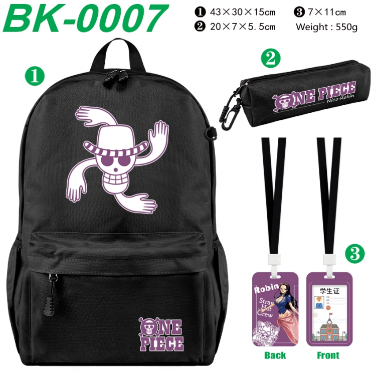One Piece Waterproof nylon canvas backpack pencil case identification set 43X30X15cm