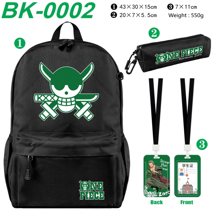 One Piece Waterproof nylon canvas backpack pencil case identification set 43X30X15cm