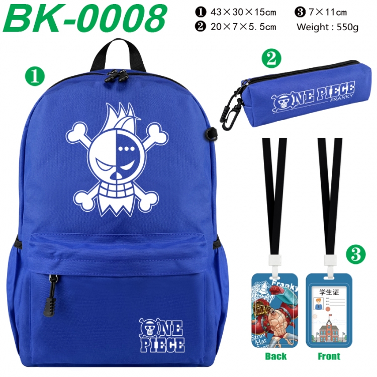 One Piece Waterproof nylon canvas backpack pencil case identification set 43X30X15cm