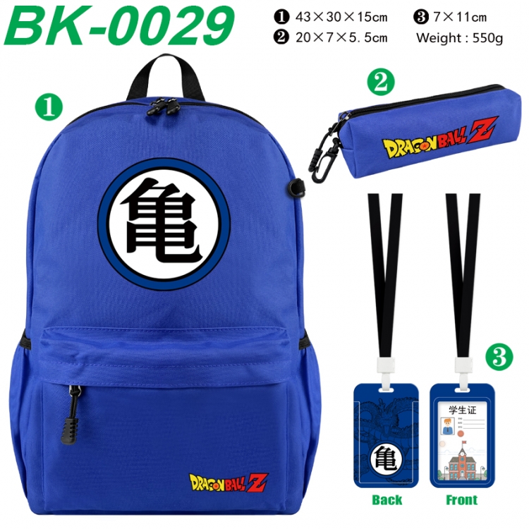 DRAGON BALL Waterproof nylon canvas backpack pencil case identification set 43X30X15cm