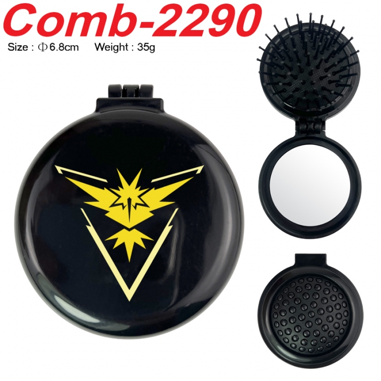 Pokemon UV printed student multifunctional small mirror and comb 6.8cm  price for 5 pcs