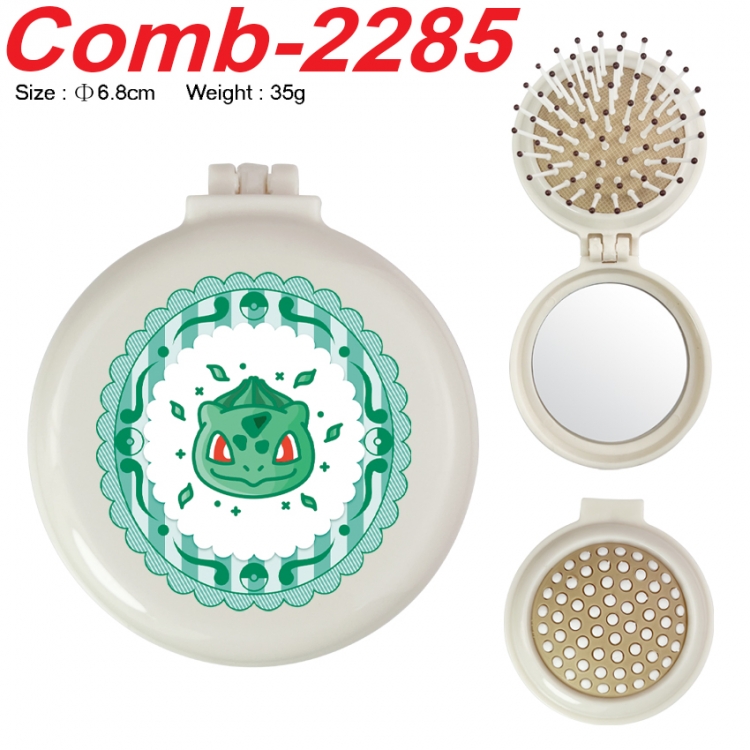 Pokemon UV printed student multifunctional small mirror and comb 6.8cm  price for 5 pcs