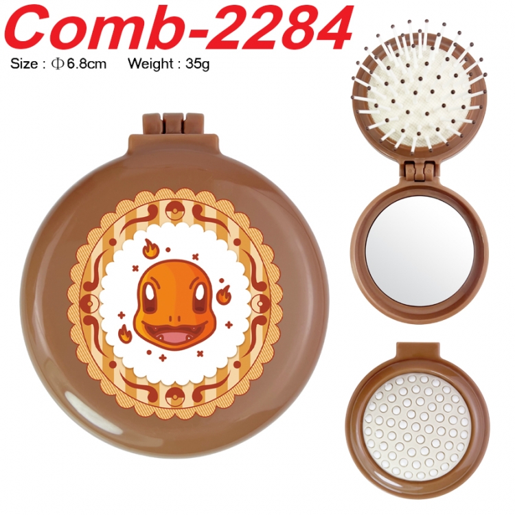 Pokemon UV printed student multifunctional small mirror and comb 6.8cm  price for 5 pcs
