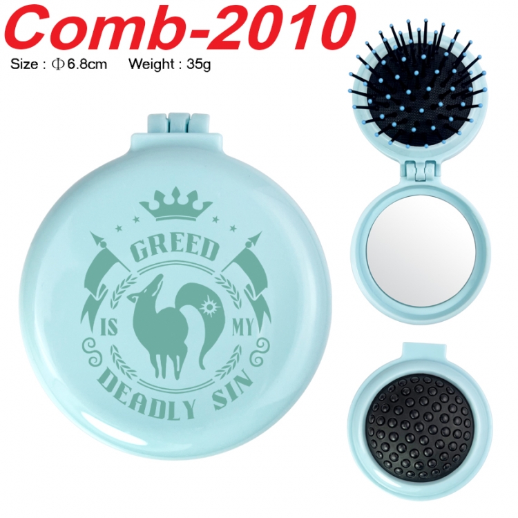 The Seven Deadly Sins UV printed student multifunctional small mirror and comb 6.8cm  price for 5 pcs