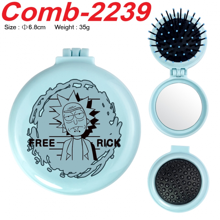 Rick and Morty UV printed student multifunctional small mirror and comb 6.8cm  price for 5 pcs