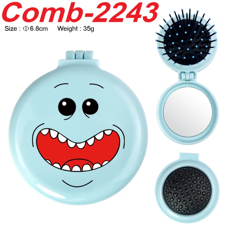 Rick and Morty UV printed student multifunctional small mirror and comb 6.8cm  price for 5 pcs