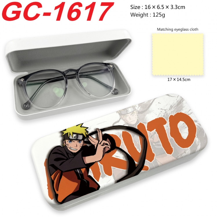 Naruto Anime UV printed PU leather material glasses case 16X6.5X3.3cm