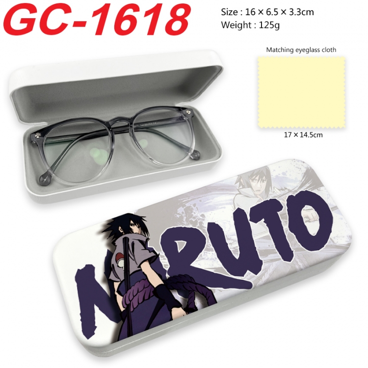 Naruto Anime UV printed PU leather material glasses case 16X6.5X3.3cm