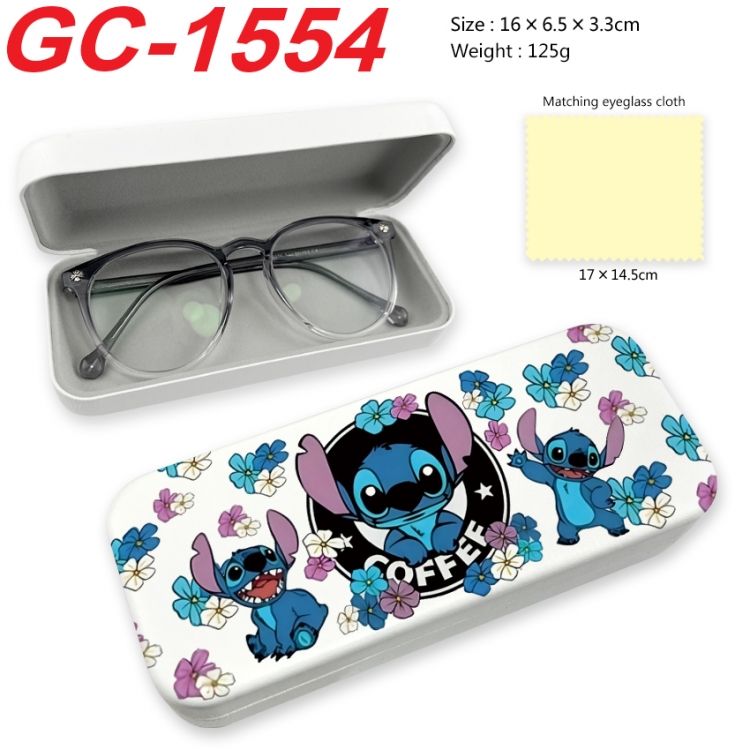  Lilo & Stitch Anime UV printed PU leather material glasses case 16X6.5X3.3cm