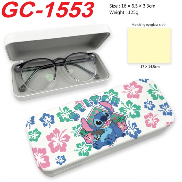 Lilo & Stitch Anime UV printed PU leather material glasses case 16X6.5X3.3cm