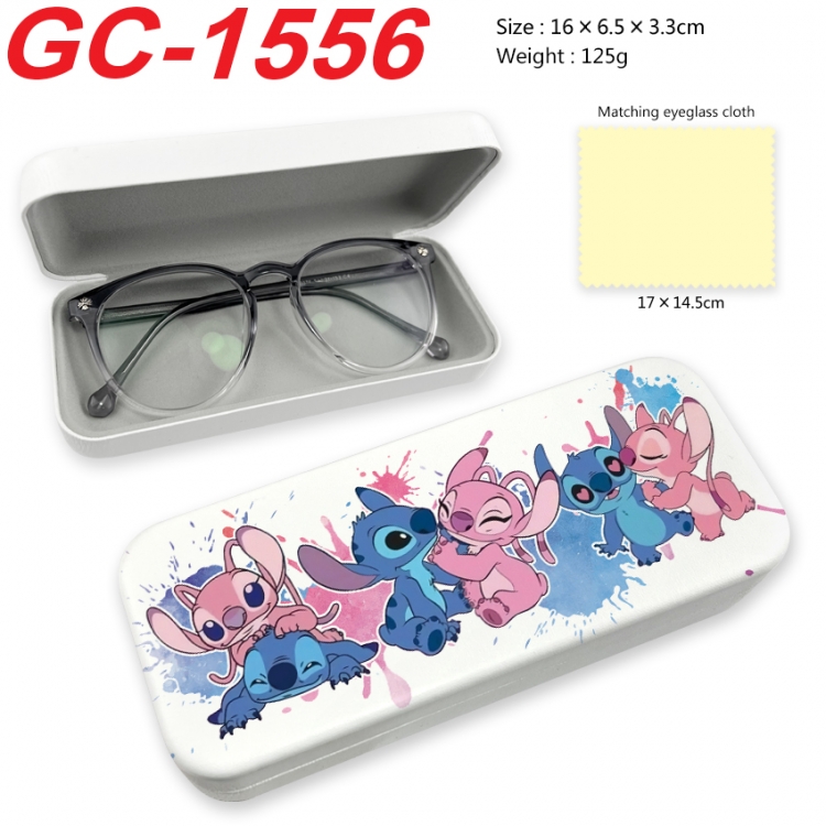 Lilo & Stitch Anime UV printed PU leather material glasses case 16X6.5X3.3cm